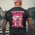 Zertifiziertes Freak Cat Meme T-Shirt mit Rückendruck Geschenke für alte Männer