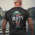 Zesty Elf Christmas Group Xmas Pajama Party Men's Back Print T-Shirt Gifts for Old Men