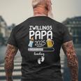 Zwillingspapa 2025 Loading Werdender Papa Announcement T-Shirt mit Rückendruck Geschenke für alte Männer