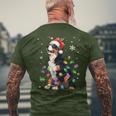 Bernese Mountain Dog Christmas Jumper Xmas Lights T-Shirt mit Rückendruck Geschenke für alte Männer