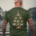 Christmas Lights Santa Drummer Christmas Tree T-Shirt mit Rückendruck Geschenke für alte Männer