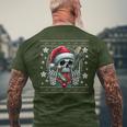 Christmas Skull Ugly Christmas Heavy Xmas Skeleton T-Shirt mit Rückendruck Geschenke für alte Männer