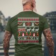 Fireman Ugly Christmas Sweater Fireman Fire Brigade T-Shirt mit Rückendruck Geschenke für alte Männer