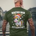 Christmas Unicorn Reindeer Was Out Sold Out T-Shirt mit Rückendruck Geschenke für alte Männer