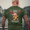 Gingerbread Man Oh Snap Christmas Ugly Xmas Sweater Men's T-shirt Back Print Gifts for Old Men