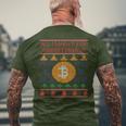 Ugly Christmas Bitcoin Short Sleeve T-Shirt mit Rückendruck Geschenke für alte Männer