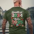 Goodbye 2024 Hello 2025 Merry Christmas Happy New Year 2025 T-Shirt mit Rückendruck Geschenke für alte Männer