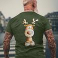 Happy Reindeer I Deer Wild Animal Elk Christmas Fun T-Shirt mit Rückendruck Geschenke für alte Männer