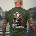 Heavy Christmas Santa Claus Guitar T-Shirt mit Rückendruck Geschenke für alte Männer