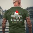 Most Likely To Sleigh All Day Christmas Family Matching Men's T-shirt Back Print Gifts for Old Men