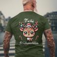 Merry Christmas Cute Reindeer Winter Christmas T-Shirt mit Rückendruck Geschenke für alte Männer