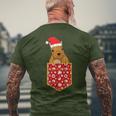 Merry Christmas Forest Animal Chest Pocket Squirrel T-Shirt mit Rückendruck Geschenke für alte Männer