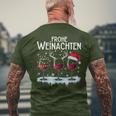 Merry Christmas Reindeer Fairy Lights Santa Claus T-Shirt mit Rückendruck Geschenke für alte Männer