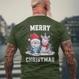 Merry Christmas Santa Hat Gnome Unicorn Xmas Party Christmas T-Shirt mit Rückendruck Geschenke für alte Männer