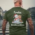 Merry Christmas Snowman Christmas Bear Christmas Eve T-Shirt mit Rückendruck Geschenke für alte Männer