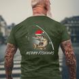 Merry Fishmas Fishing Zander Christmas T-Shirt mit Rückendruck Geschenke für alte Männer