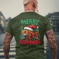 Merry Fishmas Fish Christmas T-Shirt mit Rückendruck Geschenke für alte Männer