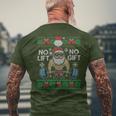 No Lift No Ugly Christmas Santa Gym T-Shirt mit Rückendruck Geschenke für alte Männer