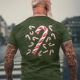 Red And White Candy Cane Santa Christmas Men's T-shirt Back Print Gifts for Old Men
