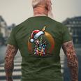 Rock & Roll Santa Guitar Guitar Christmas T-Shirt mit Rückendruck Geschenke für alte Männer