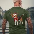 Santa Claus Beagle Reindeer Light Christmas T-Shirt mit Rückendruck Geschenke für alte Männer