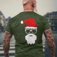 Santa Claus Christmas Hat Beard Sunglasses Christmas T-Shirt mit Rückendruck Geschenke für alte Männer