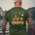 Three Santa Claus Reindeer Elf Lions Christmas Animal Lovers Children's T-Shirt mit Rückendruck Geschenke für alte Männer