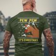 Ugly Christmas Sweater Pew Pew Crazy Reindeer Xmas T-Shirt mit Rückendruck Geschenke für alte Männer