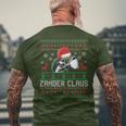 Ugly Christmas Zander Claus Angler Weihnachten Fishing Sports T-Shirt mit Rückendruck Geschenke für alte Männer