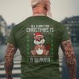 Ugly Xmas Sweater Christmas Beavers Lover T-Shirt mit Rückendruck Geschenke für alte Männer