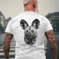 African Painted Dog Close-Up For Wild Dog Fans Men's Back Print T-Shirt Gifts for Old Men