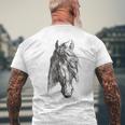 Amantes Del Caballointage Equitación Amantes Camiseta Hombre Estampado Espalda Regalos para ancianos