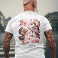 Canard Et Lapin Fleur De Cerisier Fleur Sakura T-shirt imprimé au dos Cadeaux pour les vieillards