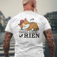 Chat Humour Travail À Faire Rien Idée Sommeil Flemme T-shirt imprimé au dos Cadeaux pour les vieillards