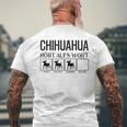 Chihuahua Hört Auf Wort Chihuahua Gray T-Shirt mit Rückendruck Geschenke für alte Männer