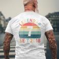 Children's 7Th Birthday Legendary Since 2018Intage 7 Years Old T-Shirt mit Rückendruck Geschenke für alte Männer