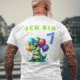 Children's Dino Children's Ich Bin Sieben 7 Jahre Alt T-Shirt mit Rückendruck Geschenke für alte Männer