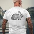 Cool Vintage Country Farm Animal Rabbit Hare Bunny Men's Back Print T-Shirt Gifts for Old Men