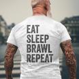 Eat Sleep Brawl Repeat Brawler ideo Player Gray T-Shirt mit Rückendruck Geschenke für alte Männer