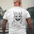 Fox Lovers Fox Motif Animals Gray T-Shirt mit Rückendruck Geschenke für alte Männer