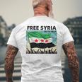 Free Syria Syria Revolution Freedon Flag Blue T-Shirt mit Rückendruck Geschenke für alte Männer