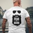 Fear The Beard Gray S T-Shirt mit Rückendruck Geschenke für alte Männer