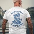 Motor Boat Captain Men's T-shirt Back Print Gifts for Old Men