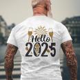 Hello 2025 Fête Réveillon Cadeau Nouvel An Festif T-shirt imprimé au dos Cadeaux pour les vieillards