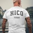 Hico Texas Tx Sportifintage T-shirt imprimé au dos Cadeaux pour les vieillards