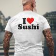 Japanese Food I Love Heart Sushi T-Shirt mit Rückendruck Geschenke für alte Männer