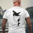 Casual Killer Whale Orca In Your Pocket Blue T-Shirt mit Rückendruck Geschenke für alte Männer