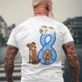 Kinder 8 Geburtstag Junge Hunde Outfit 8 Jahre Alt Welpe T-Shirt mit Rückendruck Geschenke für alte Männer