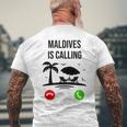 Maldives Calls Souvenir Holiday Travel Summer T-Shirt mit Rückendruck Geschenke für alte Männer