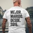 Mejor Marido Desde 2015 9 Aniversario De Boda 9 Años Camiseta Hombre Estampado Espalda Regalos para ancianos